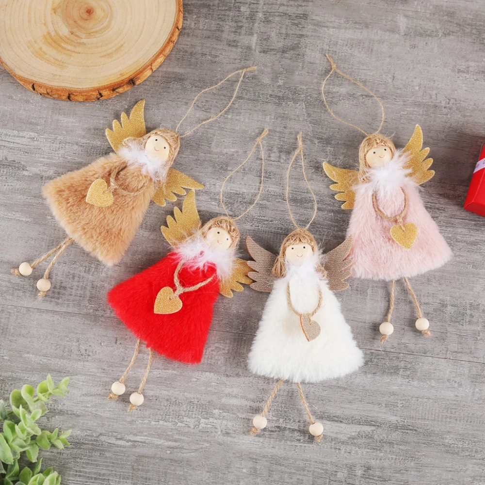 Christmas Decorations Pendant Plush Feather Angel