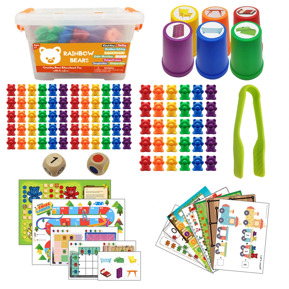 Rainbow Counting Bear Weights Early Childhood Education Teaching Aids