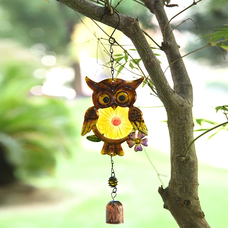 Owl Wind Chimes Hanging Decoration Household Balcony Glass