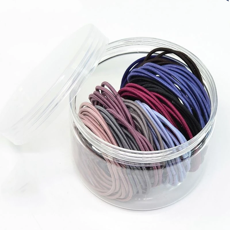 Boxed 100 Base Fine Black Rubber Band Hair Accessory