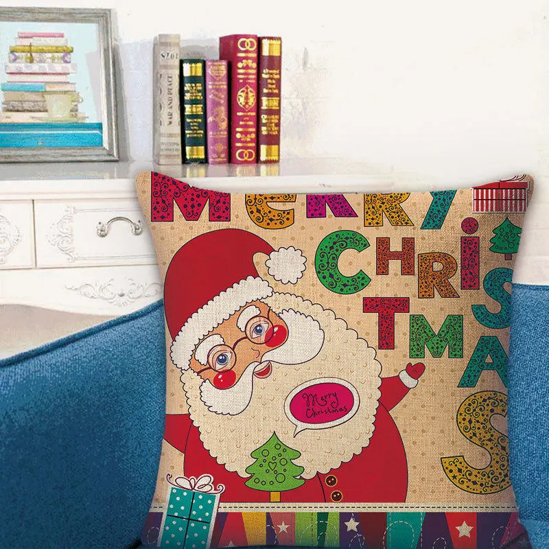 Christmas Pillowcase Car Cushion Sofa Cover Home