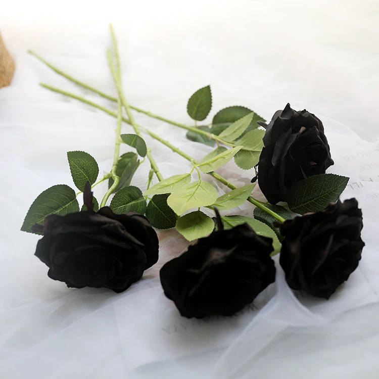 Simulation 7-head Black Bunch Of Roses Wedding Flowers