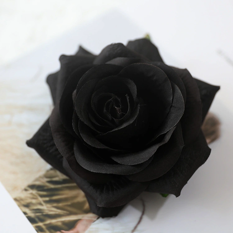 Simulation 7-head Black Bunch Of Roses Wedding Flowers