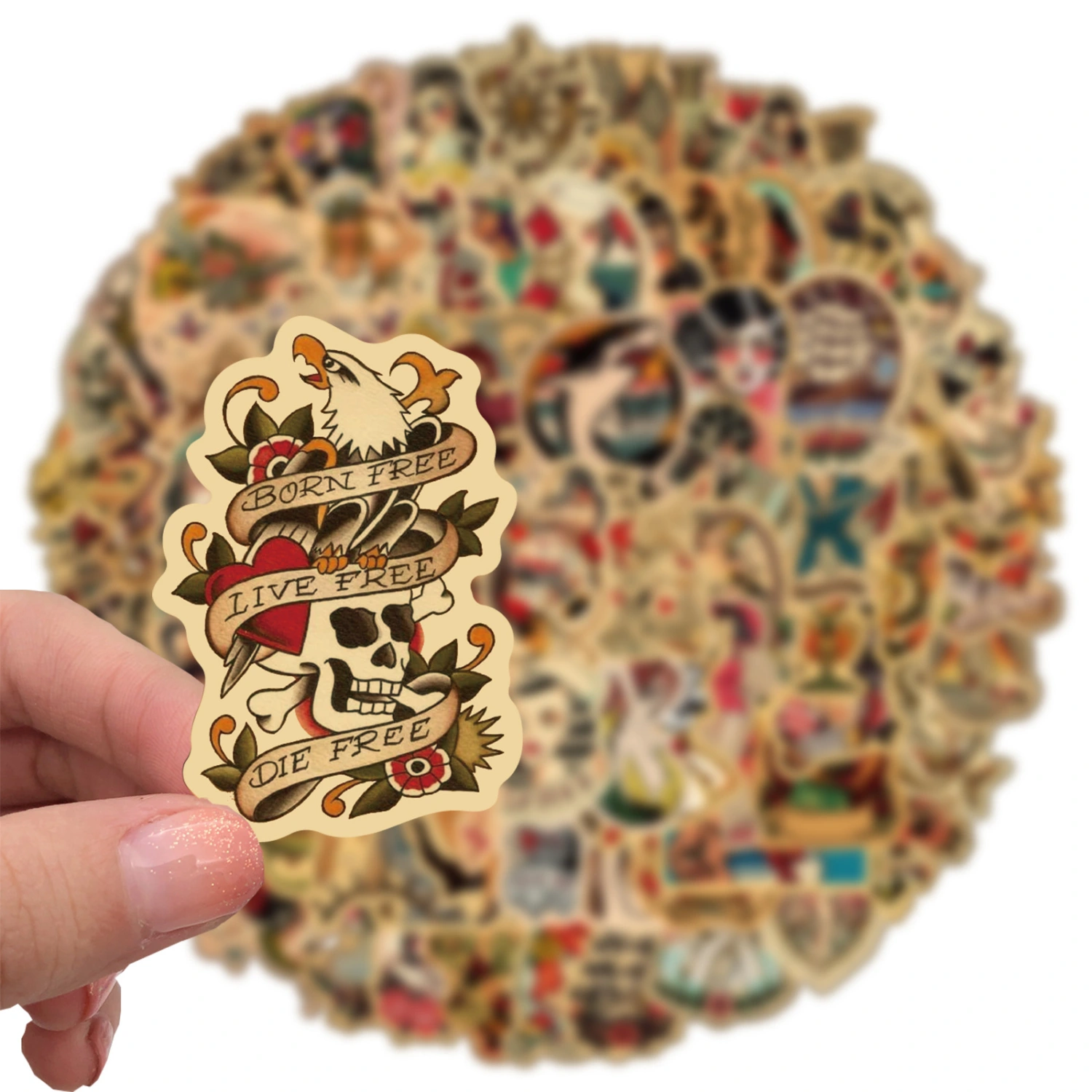 100 Retro Personality Girl Graffiti Stickers