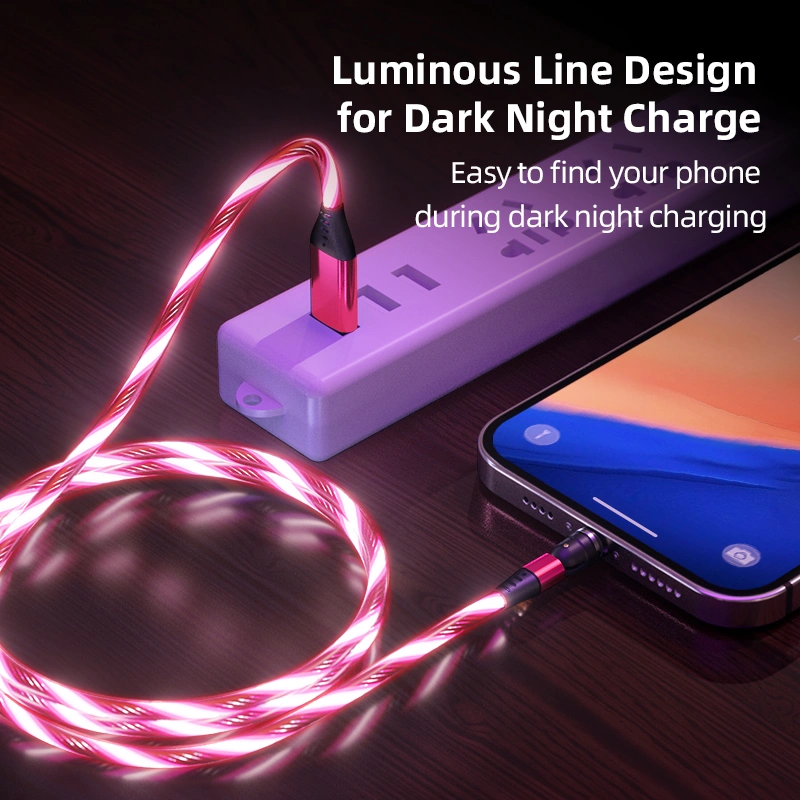 3A Fast Charge And Flash Charge Three-in-one First-class Optical Charger Cable