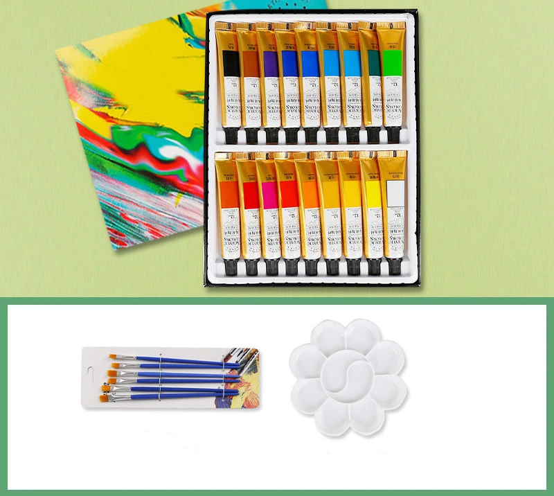 Acrylic Paint 24 Color Set Beginner Dye Hand-painted Waterproof Small Box