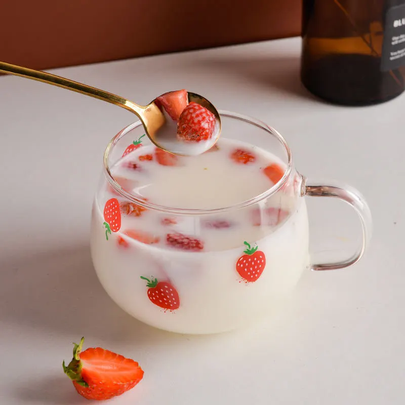 Borosilicate Glass Strawberry Jug Cup Set