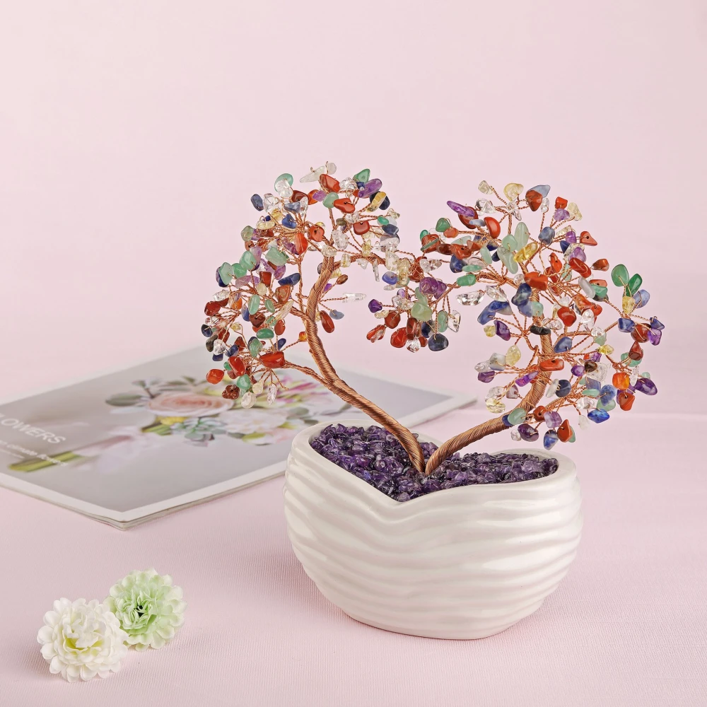 Rose Gold Stone Gravel Winding Branch Heart-shaped Twin