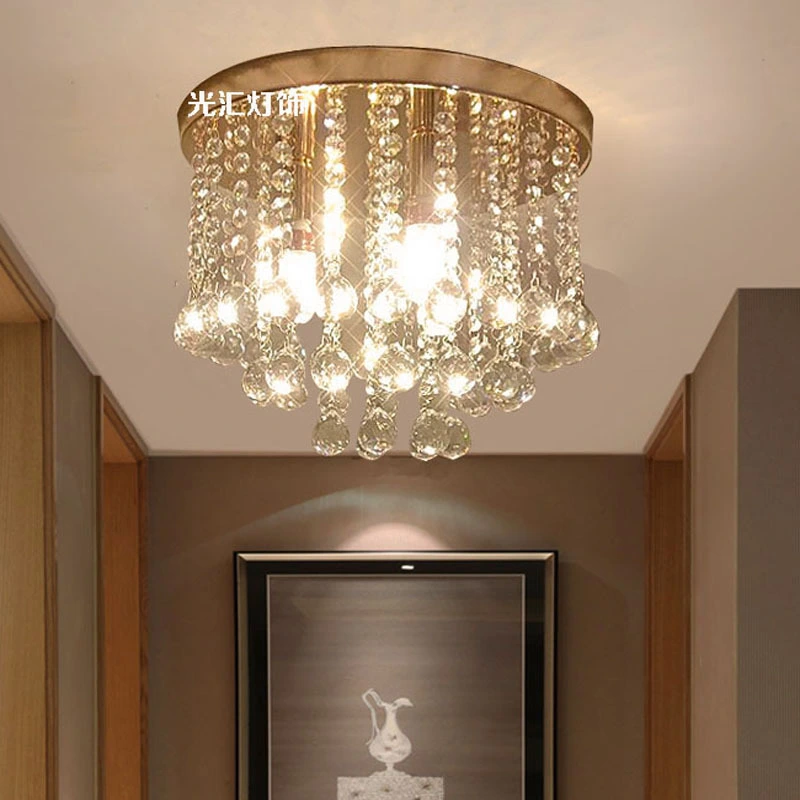 Round Crystal Aisle Entrance Corridor Ceiling Lighting