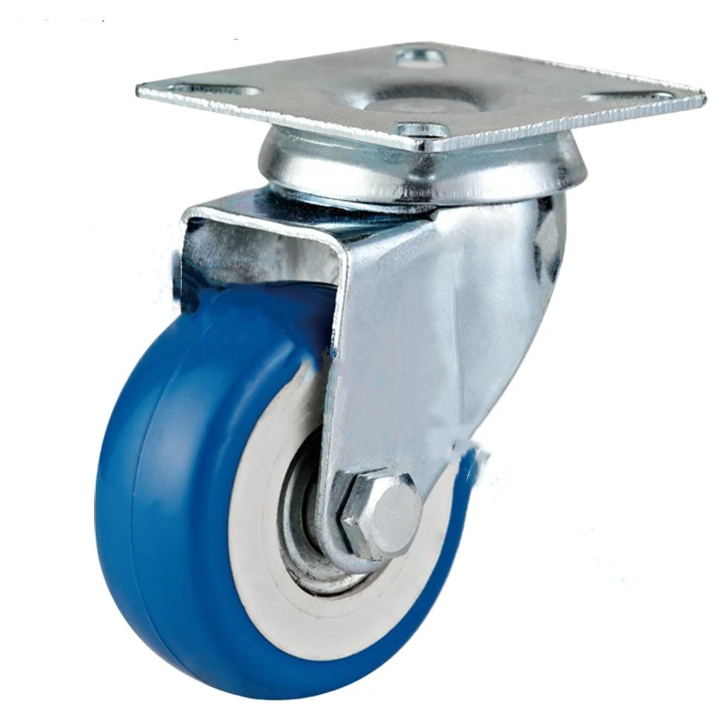 Caster 2 Inch Sky Blue PVC Directional Universal Brake