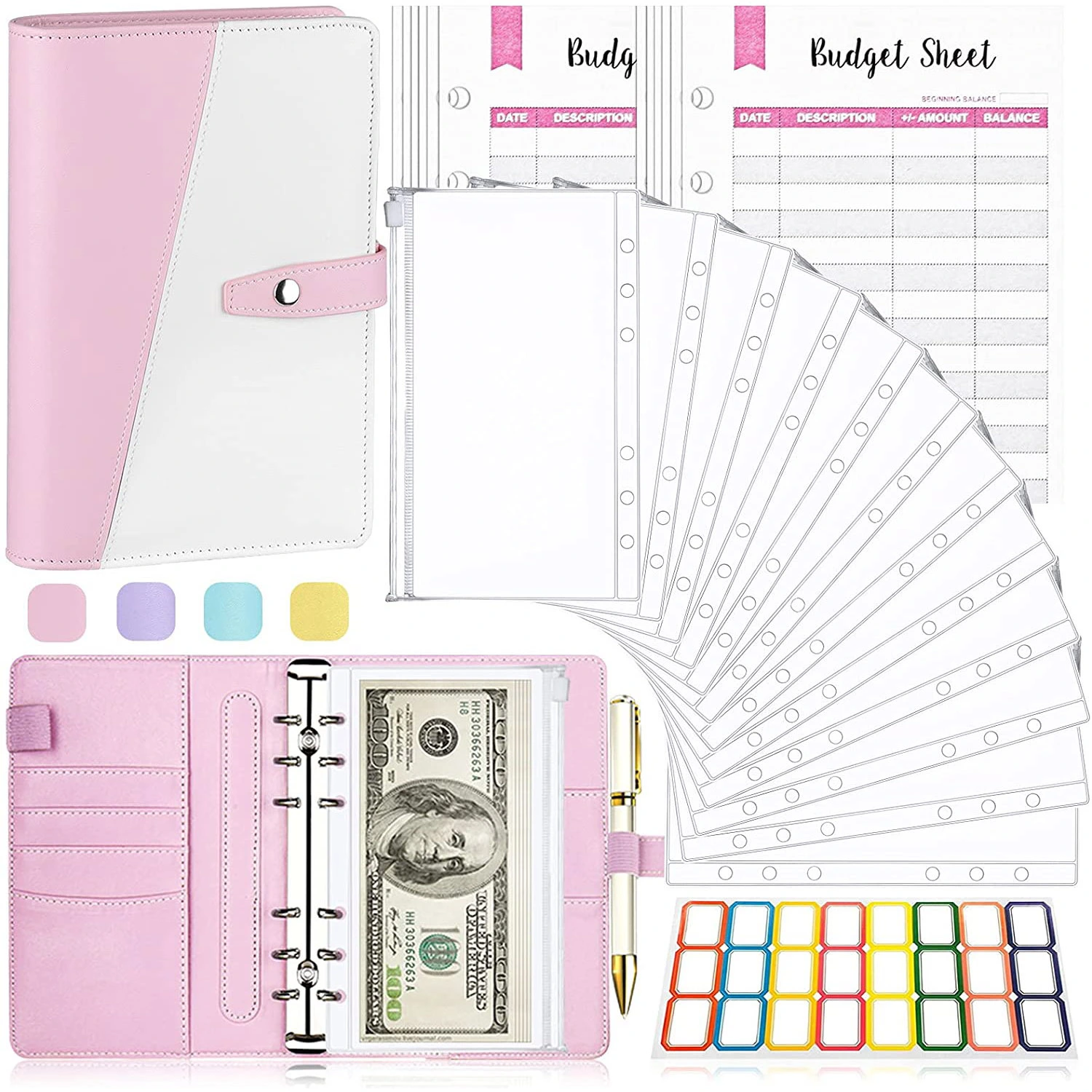 A6 Budget Macaron Color Matching Notes Cash Hand Ledger