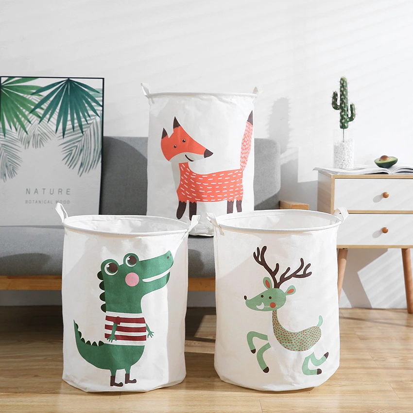 Dinosaur Fox Deer PE Coated Storage Bucket