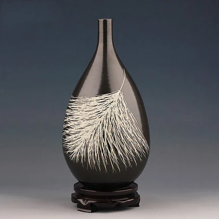 Home Decoration Ceramic Modern Chinese Angel Feather Water Drop Vase