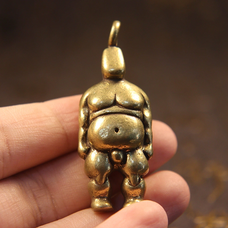 Brass Character Fatty Keychain Pendant Crafts