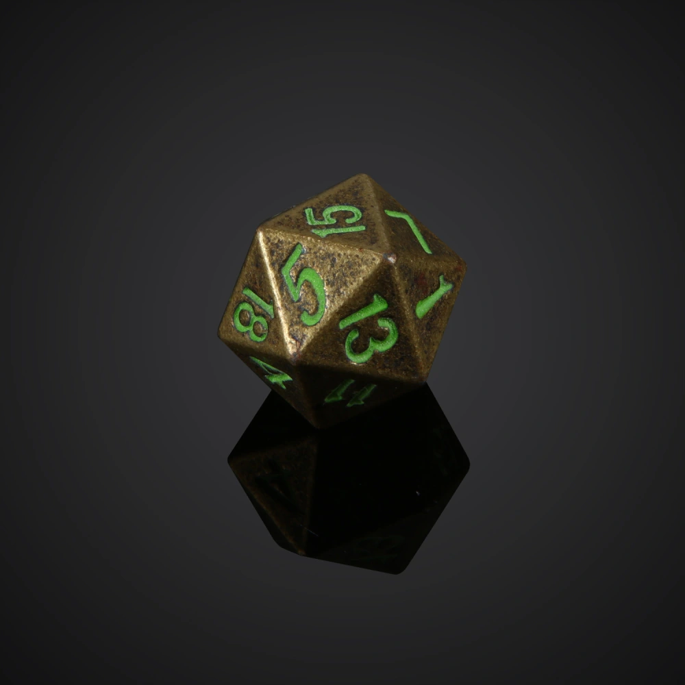 Fashionable And Interesting Wandering Earth Metal Luminous 20-sided Digital Dice