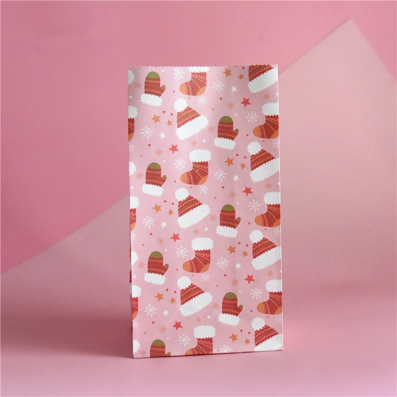 Christmas Candy Bag Snowflake Pastry Flat Mouth Paper Bag Cookie Nougat Bag