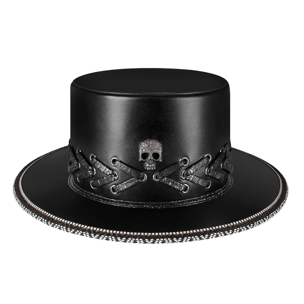 Halloween Decoration Punk Skull Black Top Hat