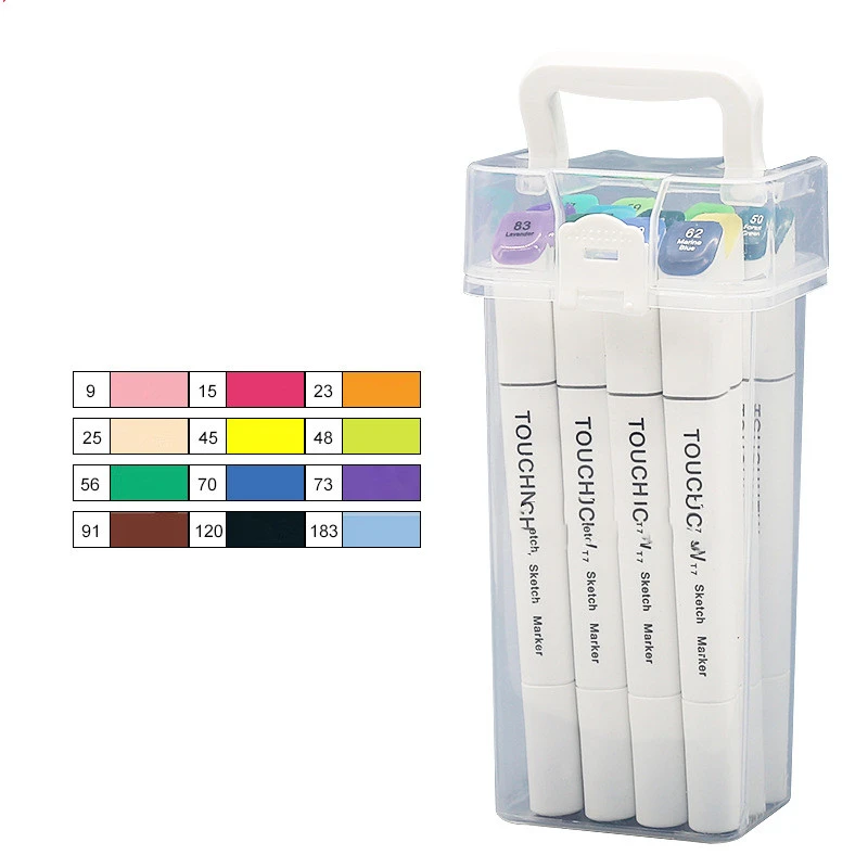 TOUCH NEW7 Generation Double-headed Oily Marker Set Student Painting Colored Pen Gift Box
