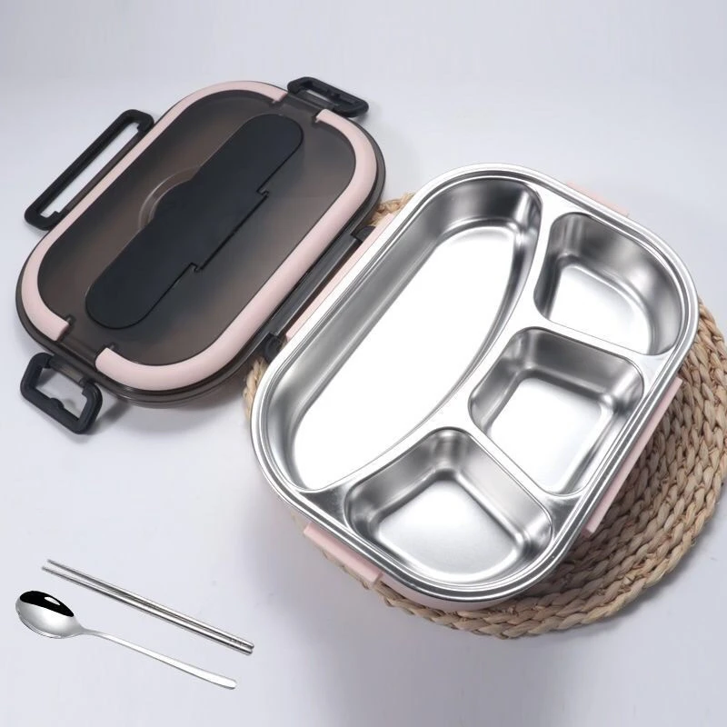 Stainless Steel Portable Partition Office Lunch Box Set