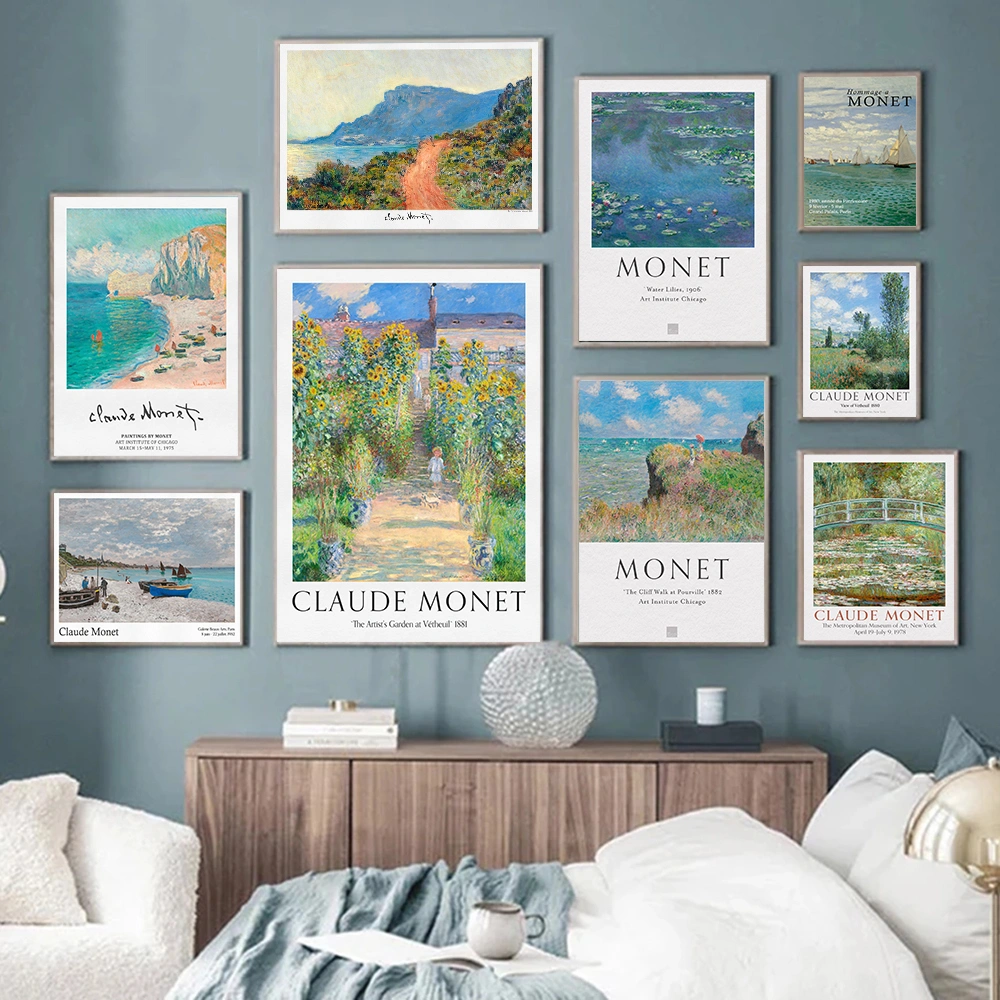 Monet Garden View Museum Abstract Vintage Posters And  Wall Pictures