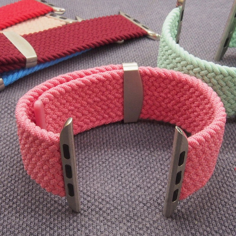 New Elastic Loop Adjustable Metal Nylon Braided Strap