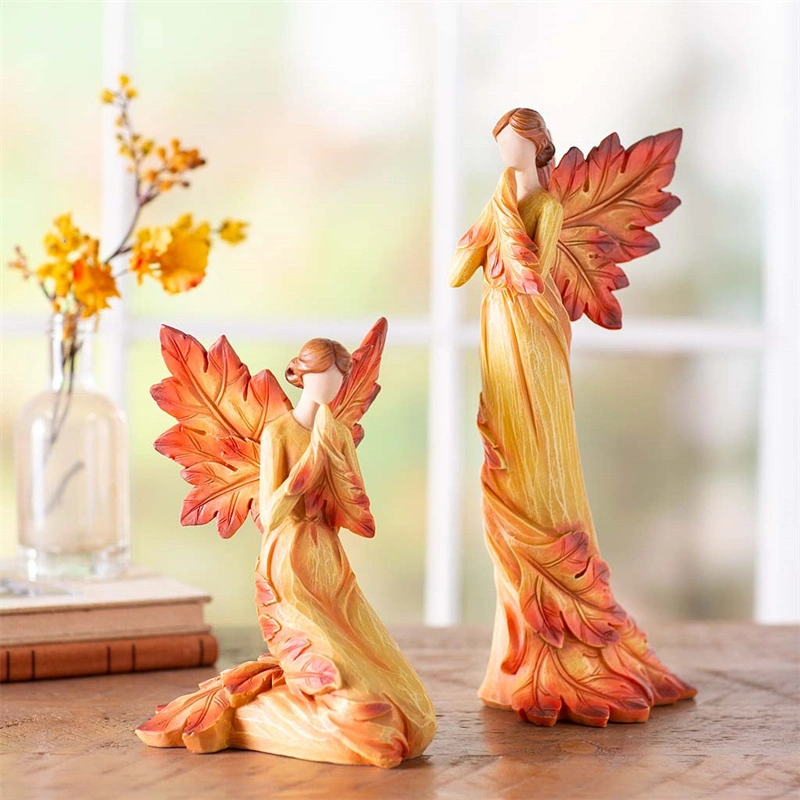 Kneeling Autumn Angel Resin Ornaments