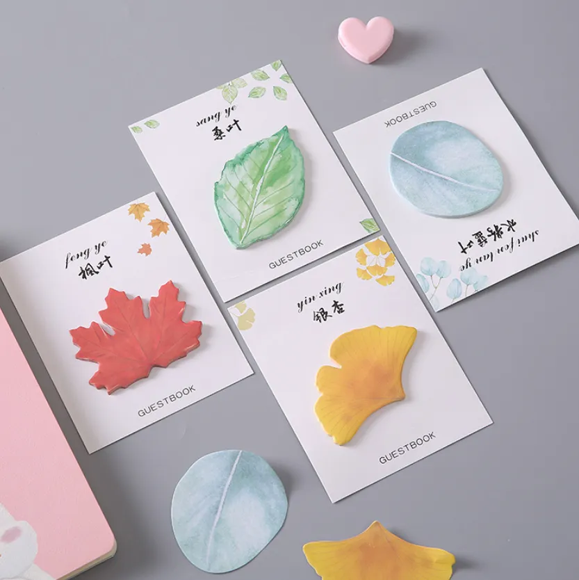 Leaf Shape Post-it Note Cartoon Cute Small Can Tear  School Gift