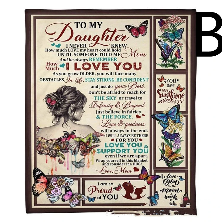 Envelope Letter Flannel Printing Simple Blanket