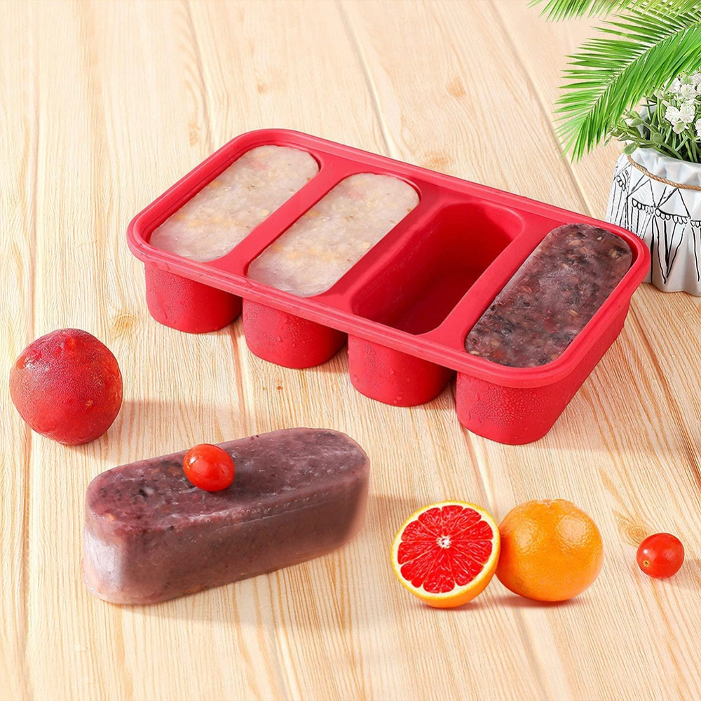 Silicone 4-compartment Freezer Box With Lid