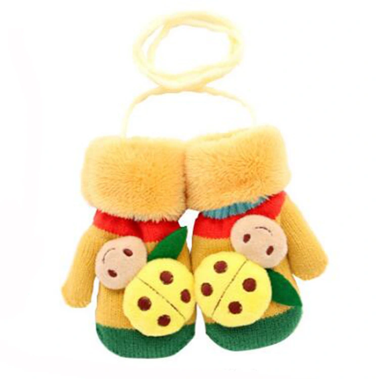 Winter Baby Girl Autumn And Winter Thickened Warm Gloves 1-3 Years Old And A Half Baby Girl Thickened Warm Gloves