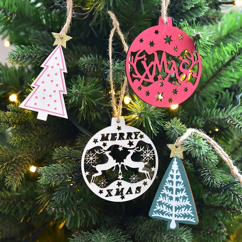 Nordic Wooden Christmas Ornaments Pendant Tree Decorations