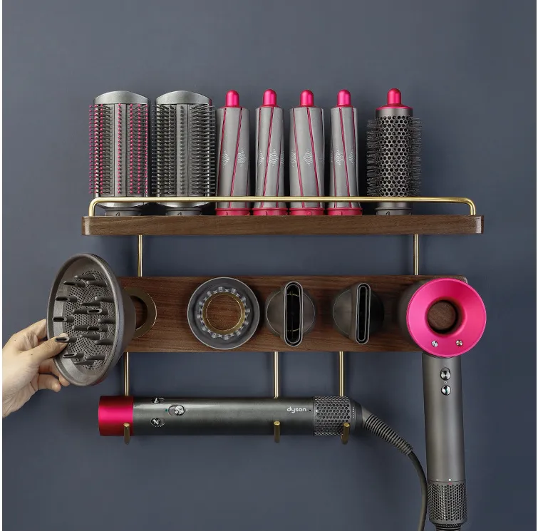 Hole-free Wall-mounted Toilet Rack In Solid Wood