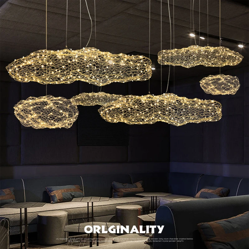 Mesh Woven Sky Star Iron Net Cloud Chandelier