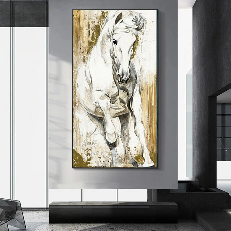 Horse Abstract Animal Canvas Painting Poster