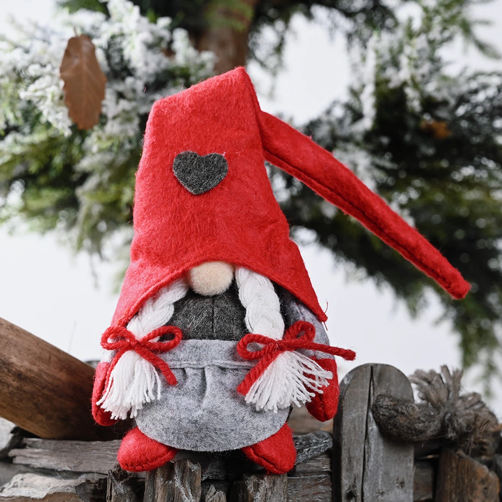 New Christmas Ornaments Forest Elderly Love Standing Faceless Doll Decoration