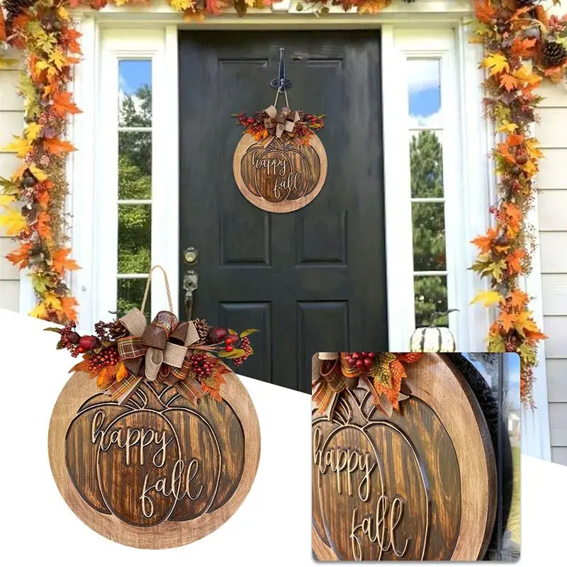 Door Hanging Autumn Pumpkin New Listing