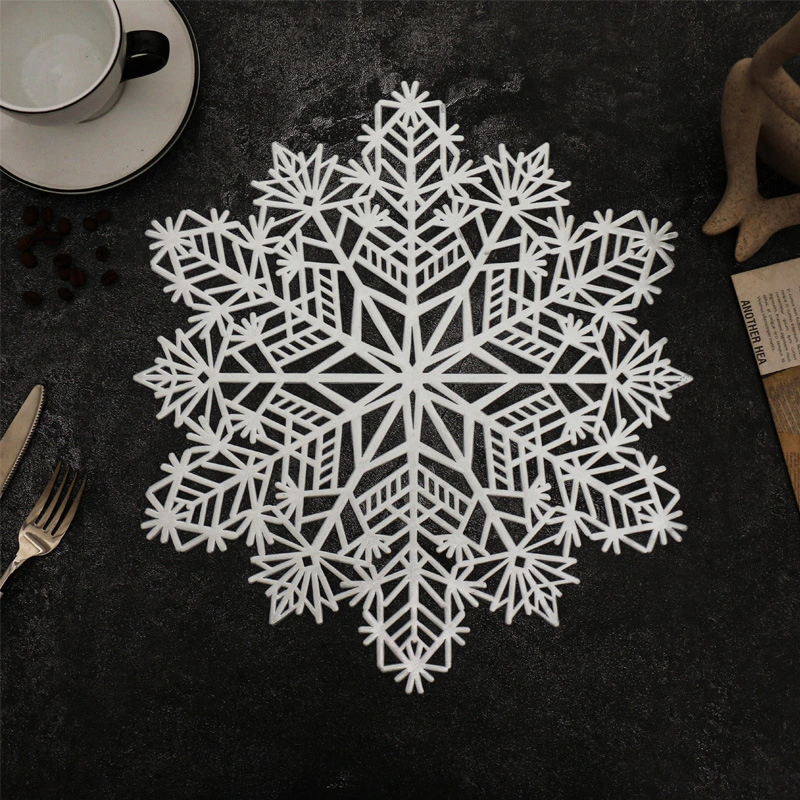 Pvc Placemat Household Coaster Heat Insulation Hollow Snowflake Western Placemat