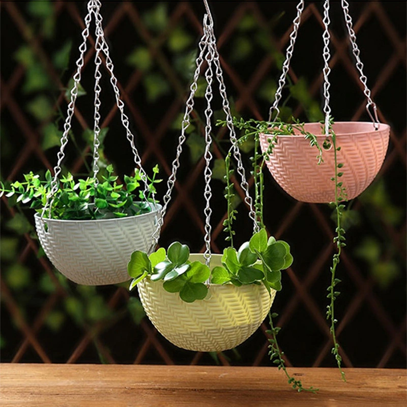 New Arrivals Balcony Durable Plastic Basket Planter Hanging Flower Pots