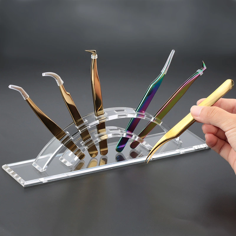 Acrylic False Eyelashes Tweezers Storage Display Stand