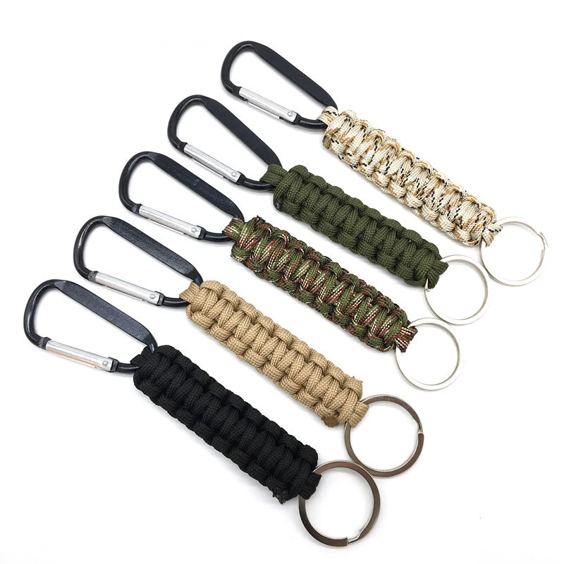 Outdoor Key Chain Black Quick-hanging Carabiner Seven-core Umbrella Cord