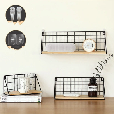 Creative Wall Shelf Storage Basket Free Perforated Hanger