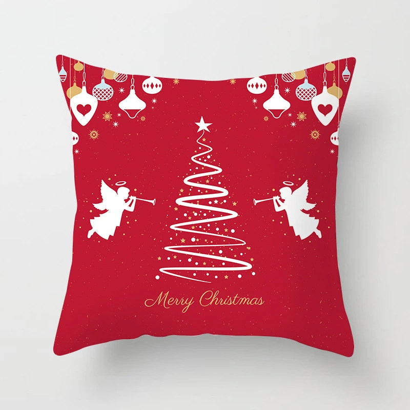 Santa Claus Cotton Linen Sofa Throw Pillow