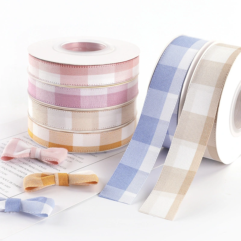 Two-color Large Lattice Handmade Decoration Ribbon