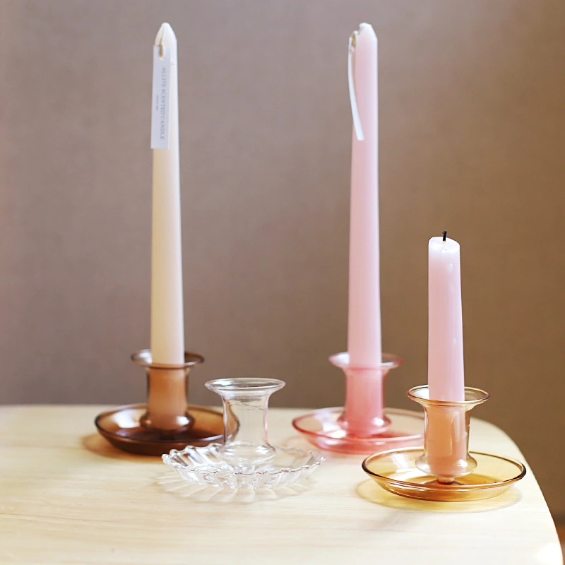 Creative Transparent Handmade Glass Candle Holder Decoration Ornaments