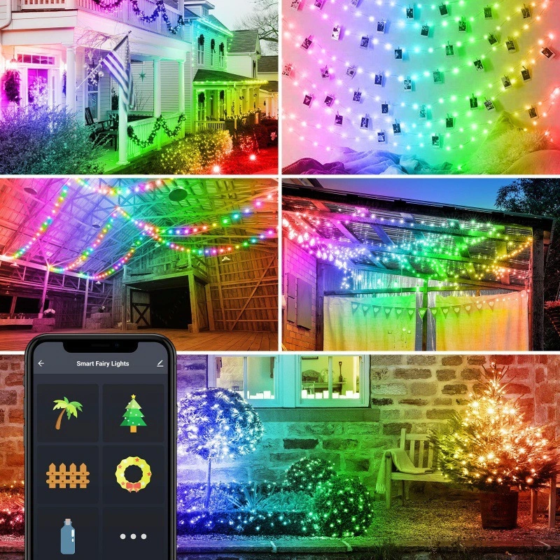 New RGB Christmas Decoration Lights Smart Wifi Mode Point Control