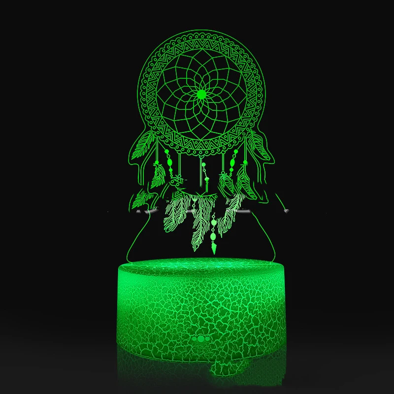 Creative Dream Catcher 3D Night Light Circular Touch Remote Control