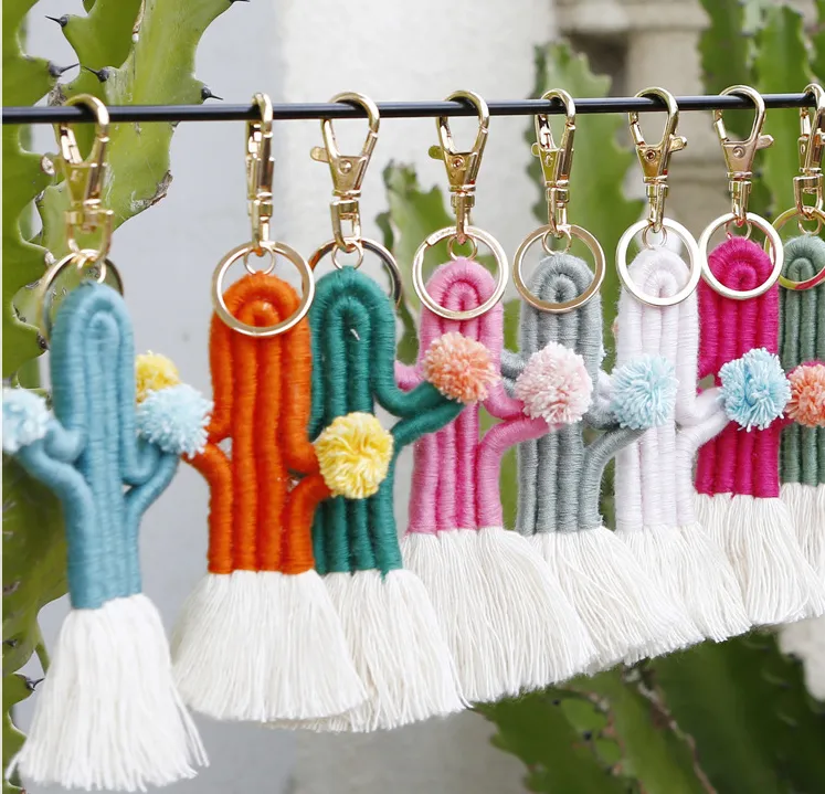 Hand-woven Cactus Key Chain Accessories Pendant