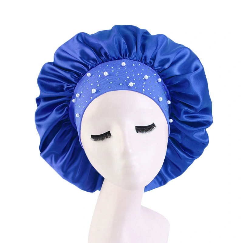 The New Star Diamond Elastic Wide Brim Imitation Silk Night Hat