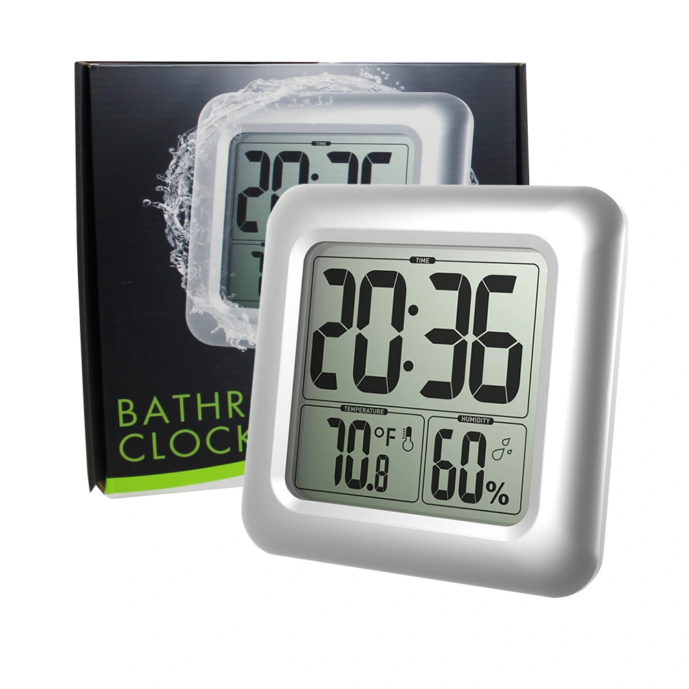 Waterproof Thermometer And Hygrometer Hotel Wall Clock Large Screen