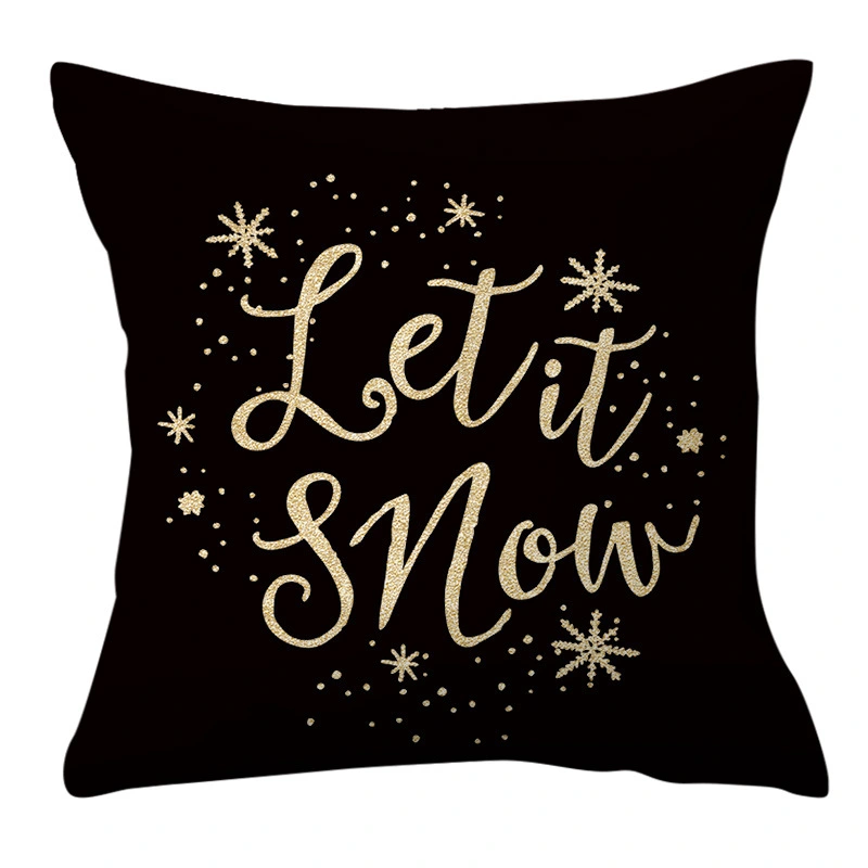 Fashionable Christmas Decoration Imitation Bronzing Printing Pillowcase